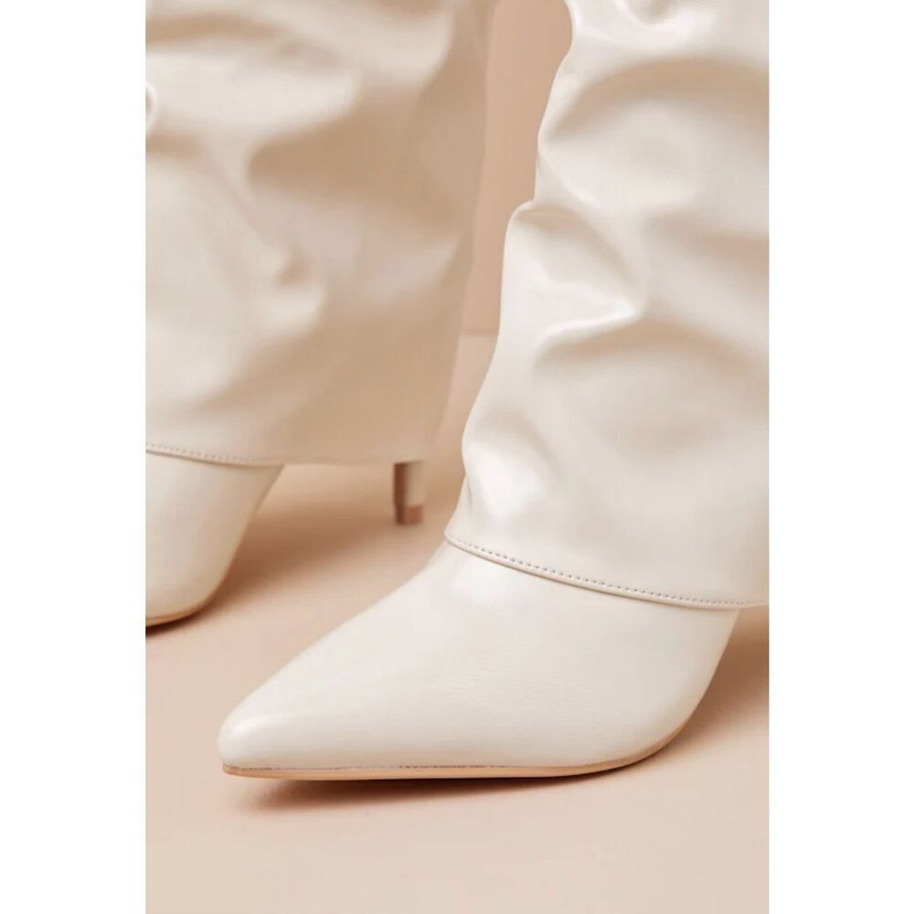 Lulus Teana Bone Fold-Over Knee-High Boots 6 - Picture 4 of 11